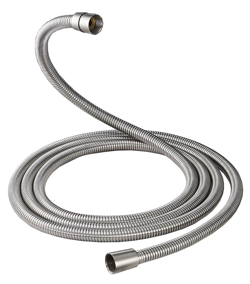 Homevacious 100 Inch Brass Fittings Extra Long Flexible Stainless Steel Replacement Handheld Shower Hose Brushed Nickel - Image 1